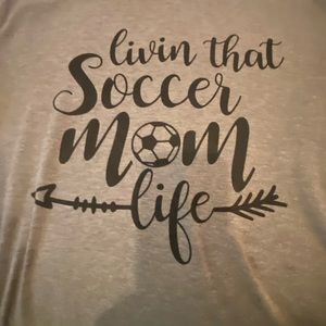 Gray T shirt, Living the Soccer Mom Life, size small